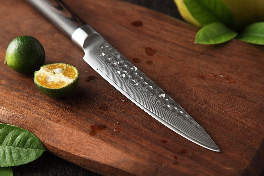 Xinzuo B1H 5" 67 layer Damascus Utility Knife Damascus Steel Utility Knife Open Box