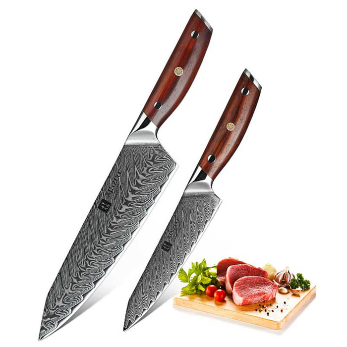 Xinzuo B27 2 Pcs Japanese Damascus Chef knife Set 8
