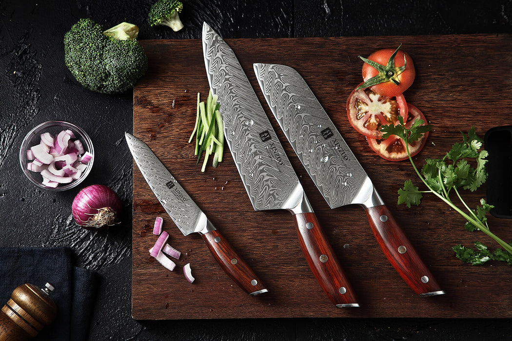 Xinzuo B27 3 Pcs 67 Layer Damascus Chef knife Set 2