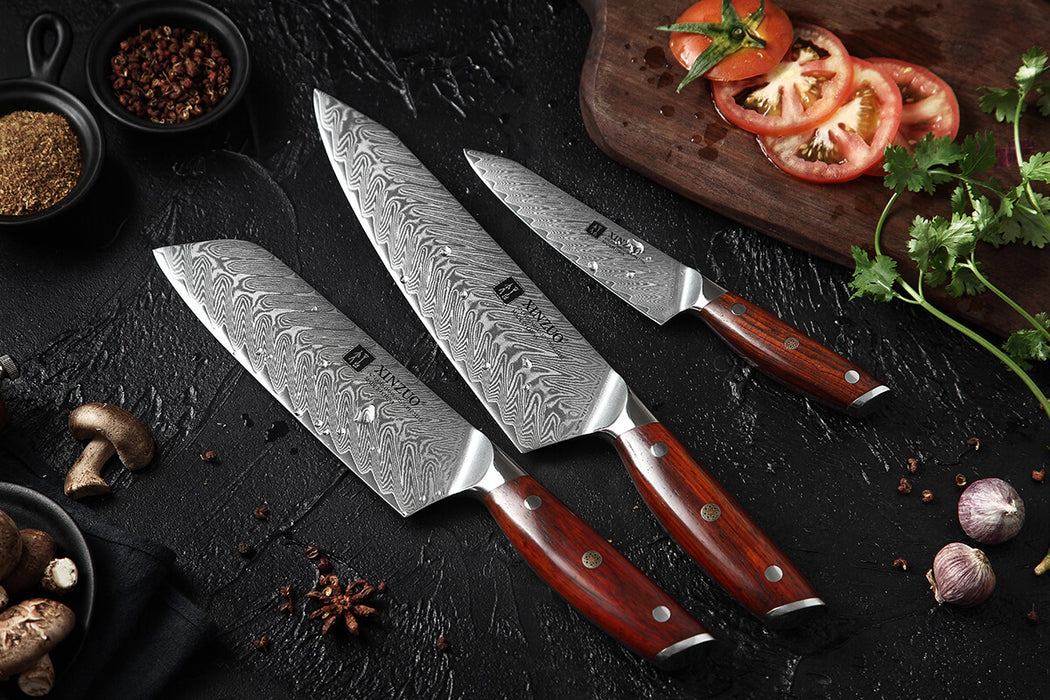 Xinzuo B27 3 Pcs 67 Layer Damascus Chef knife Set 3