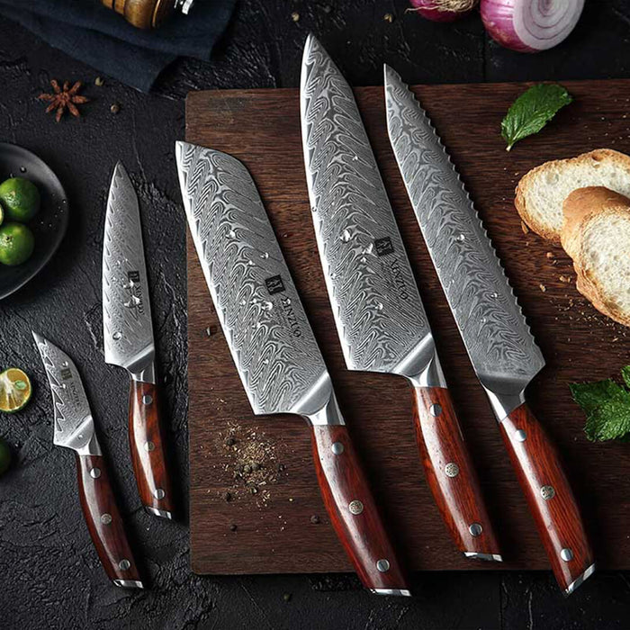 Xinzuo B27 5 Pcs 67 Layer Damascus Chef knife Set 7