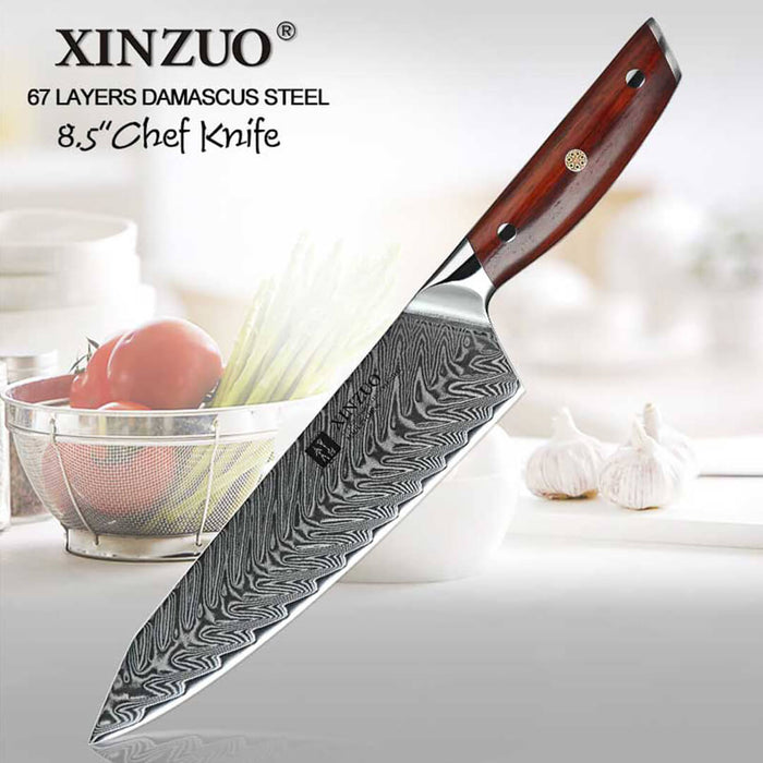 Xinzuo B27 67 Layer Japanese Damascus Chef Knife 10