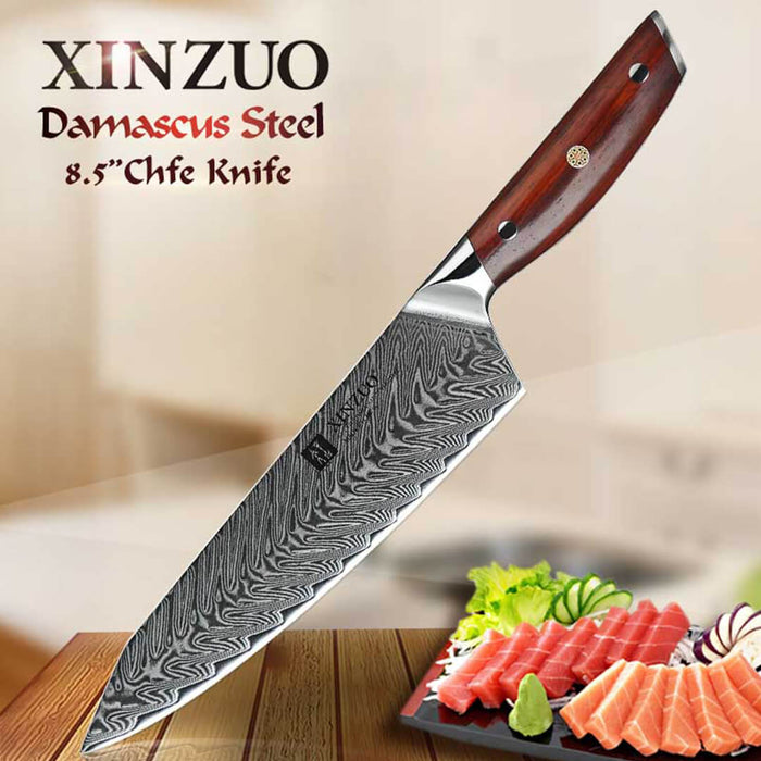 Xinzuo B27 67 Layer Japanese Damascus Chef Knife 11
