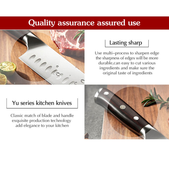 Xinzuo B35 3 Pcs German Carbon Steel Knife Set Chef knife, Santoku knife and Utility Knife