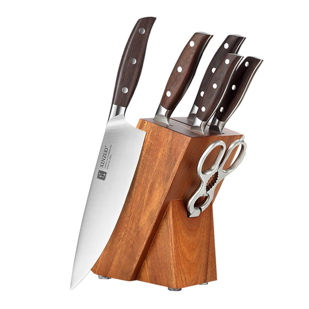 Xinzuo B35 5 Pcs German Steel Kitchen Knife Set with Carbon Steel