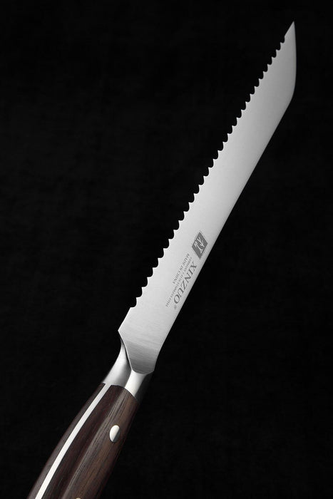 Xinzuo B35 8" German Stainless Steel Bread Knife Sandalwood Handle