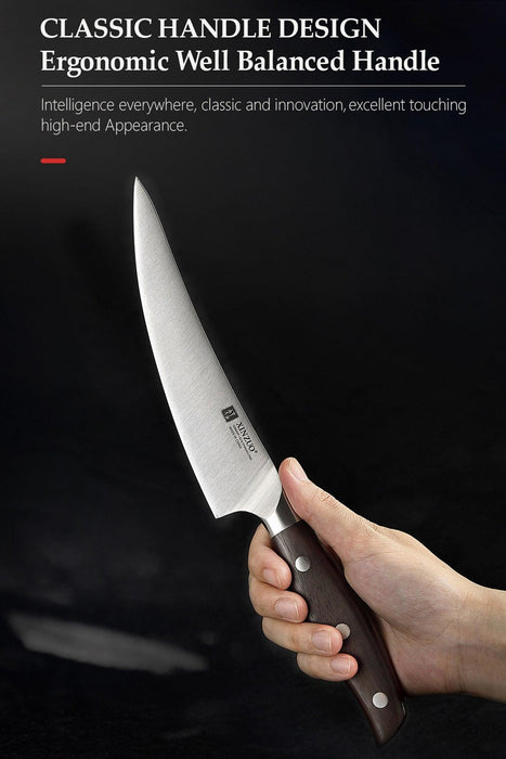 Xinzuo B35 German Stainless Steel Sandalwood Kitchen Frozen Food Knife - The Bamboo Guy