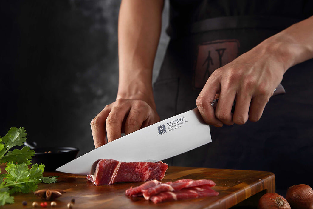 Xinzuo B35 High Carbon Steel Chef Knife Red Sandalwood Handle 12