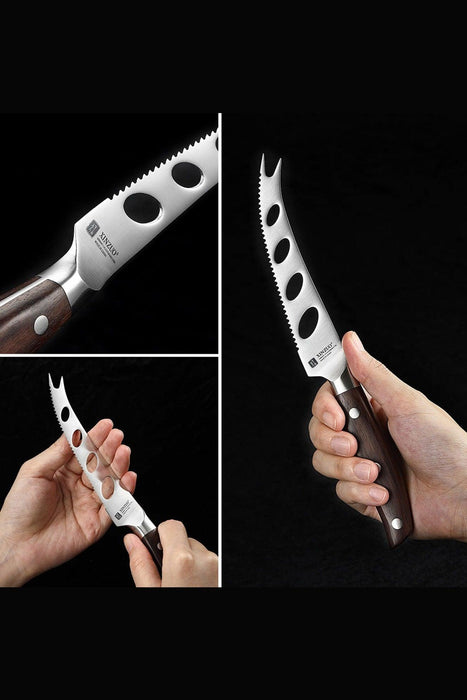 Xinzuo B35 German Stainless Steel Red Sandalwood Kitchen Multi-Use Cake Cheese Knife - The Bamboo Guy