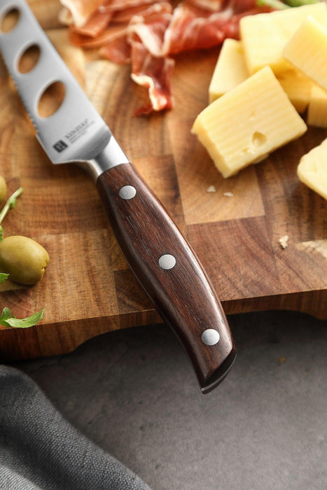 Xinzuo B35 German Stainless Steel Red Sandalwood Kitchen Multi-Use Cake Cheese Knife - The Bamboo Guy