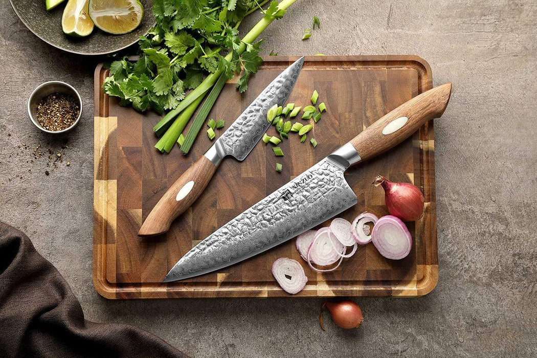 Xinzuo B46W 2 Pcs Damascus Chef Knife Set 67 Layer Genuine Japanese AUS-10 Steel