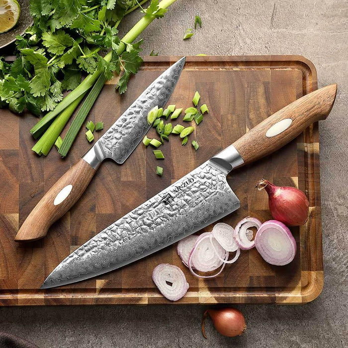 Xinzuo B46W 2 Pcs Damascus Chef Knife Set 67 Layer Genuine Japanese AUS-10 Steel