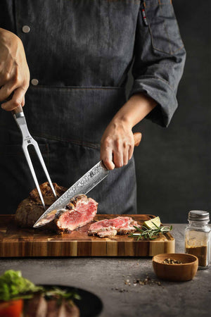 Xinzuo B46W 430 Carving Fork Stainless Steel BBQ Meat