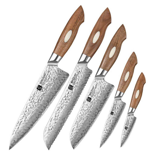 Xinzuo B46W 5 Pcs Damascus Chef Knife Set 67 Layer Genuine Japanese AUS-10 Steel Open Box