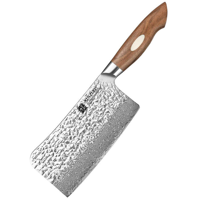 Xinzuo B46W 7" Damascus Bone Cleaver 67 Layer AUS-10 Damascus Meat Cleaver