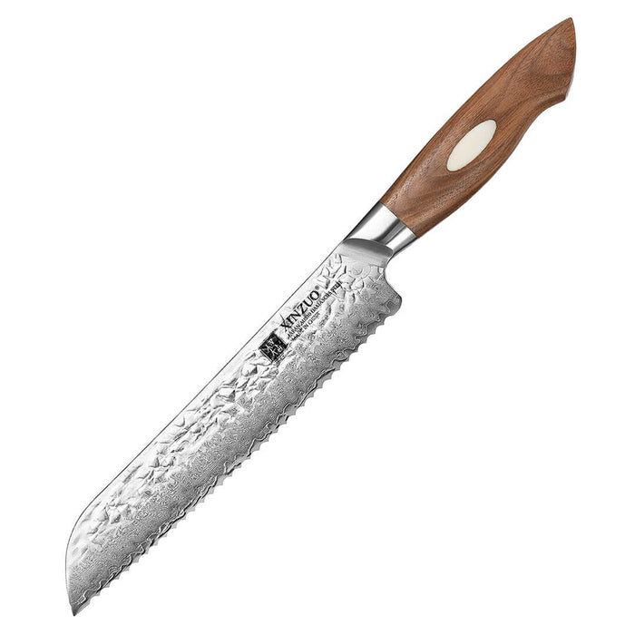 Xinzuo B46W 8.5" Damascus Bread Knife 67 Layer Genuine Japanese AUS-10 Steel