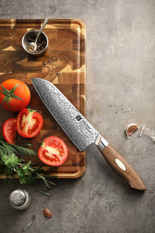 TBG 3 Knife Set Japanese Damascus Stainless Steel Kitchen Chef Santoku  Utility – The Bamboo Guy