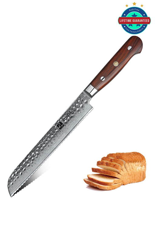 Xinzuo B9 Bread Kitchen Knife Japanese Style 67 Layers Damascus Steel Rosewood Handle