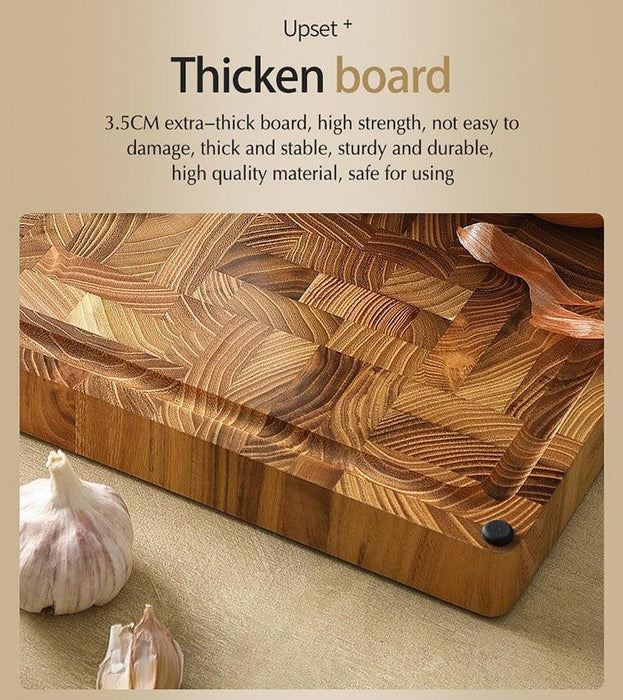 Xinzuo End Grain Teak Cutting Board 16.9"x12"x1.3"