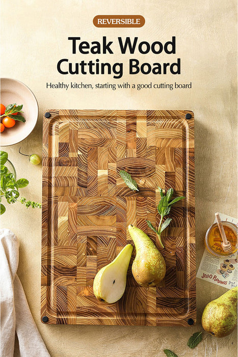 Xinzuo End Grain Teak Cutting Board 16.9"x12"x1.3"