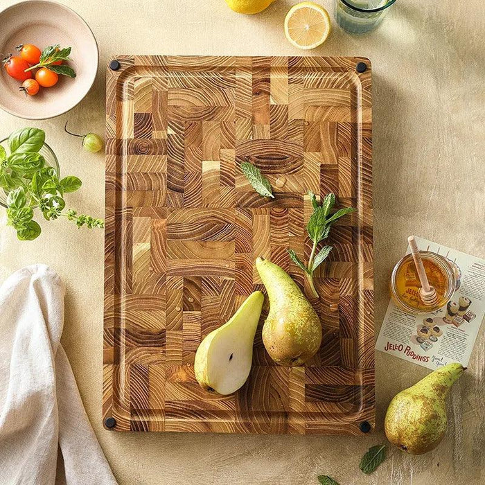 Xinzuo End Grain Teak Cutting Board 16.9"x12"x1.3"
