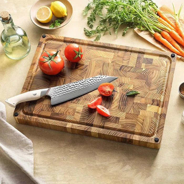 Xinzuo End Grain Teak Cutting Board 16.9"x12"x1.3"