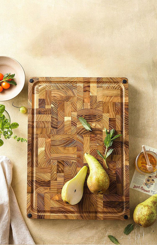 Xinzuo End Grain Teak Cutting Board 16.9"x12"x1.3"