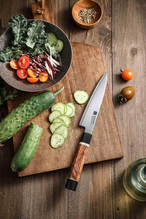 Xinzuo F5 ZHEN Series ZDP-189 Composite Steel Utility knife with Padauk Wood Handle