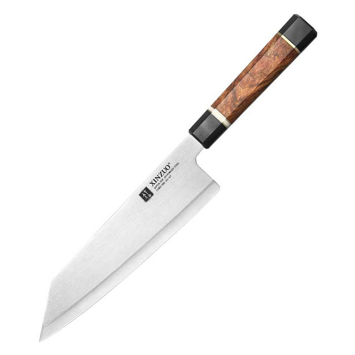 Xinzuo ZDP-189 Composite Steel Chef Knife with Black G10, White Ox Bone, and Padauk Wood Handle