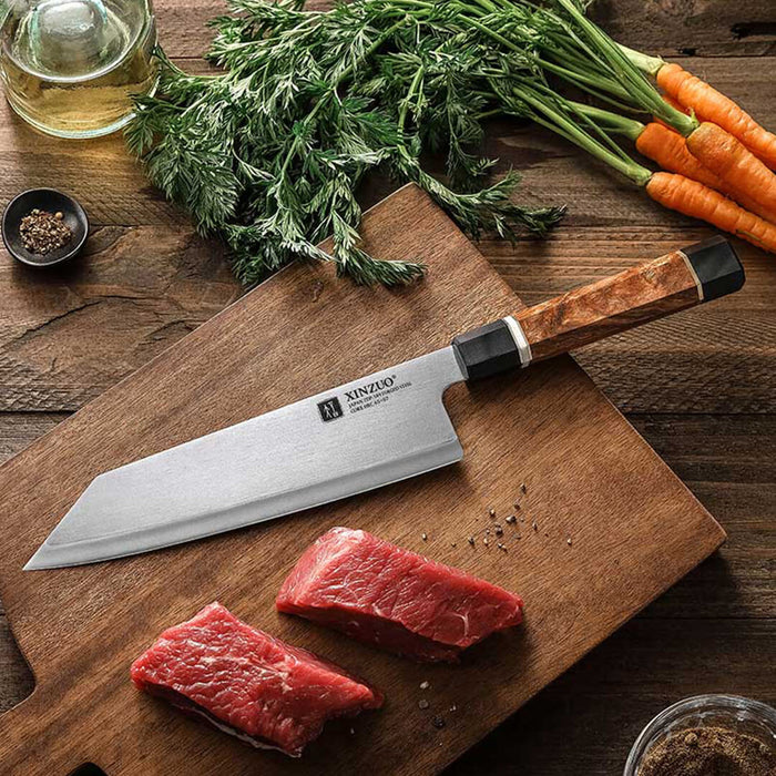 Xinzuo F5 ZHEN Series ZDP-189 Composite Steel Chef Knife with Padauk Wood Handle