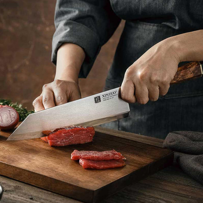 F5 ZHEN Series ZDP-189 Composite Steel Chef Knife with Padauk Wood Handle
