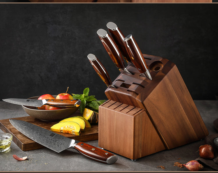 Xinzuo JX16 Knife Block without knives - 16 Slots for 14 Knives- Honing Rod & Kitchen Shears