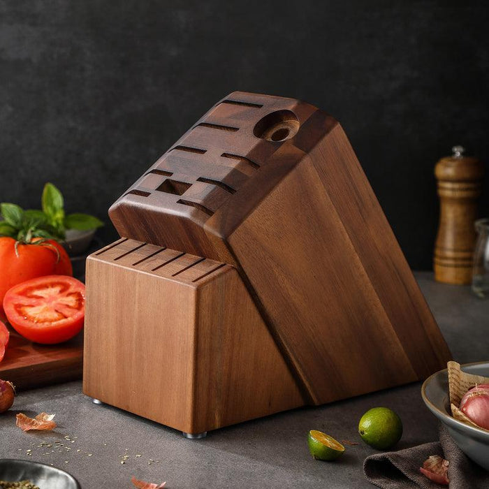 Xinzuo JX16 Knife Block without knives - 16 Slots for 14 Knives- Honing Rod & Kitchen Shears