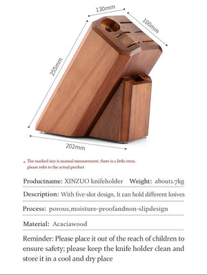 Xinzuo JX7 Knife Block without knives Holds 5 Knives Honing