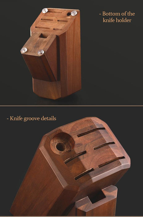 Xinzuo JX7 Knife Block without knives Holds 5 Knives Honing Rod & Kitchen Scissors