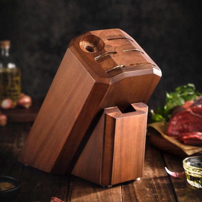 Xinzuo JX7 Knife Block without knives Holds 5 Knives Honing Rod & Kitchen Scissors