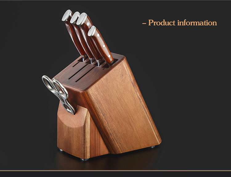 Xinzuo JA5 5 Slot Knife Block Without Knives - 2 Cleavers 2 Knives & Kitchen Shears