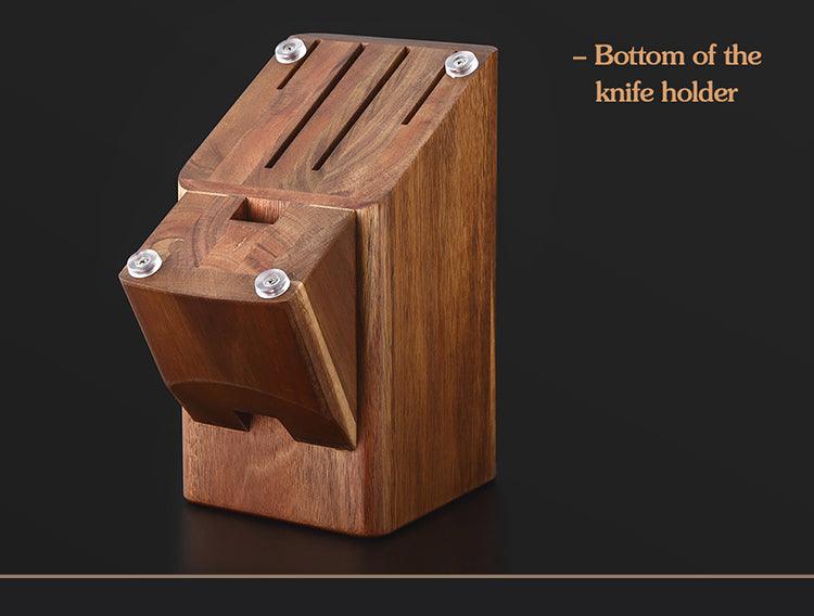 Xinzuo JA5 5 Slot Knife Block Without Knives - 2 Cleavers 2 Knives & Kitchen Shears