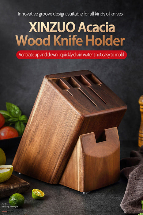 Xinzuo JA5 5 Slot Knife Block Without Knives - 2 Cleavers 2 Knives & Kitchen Shears