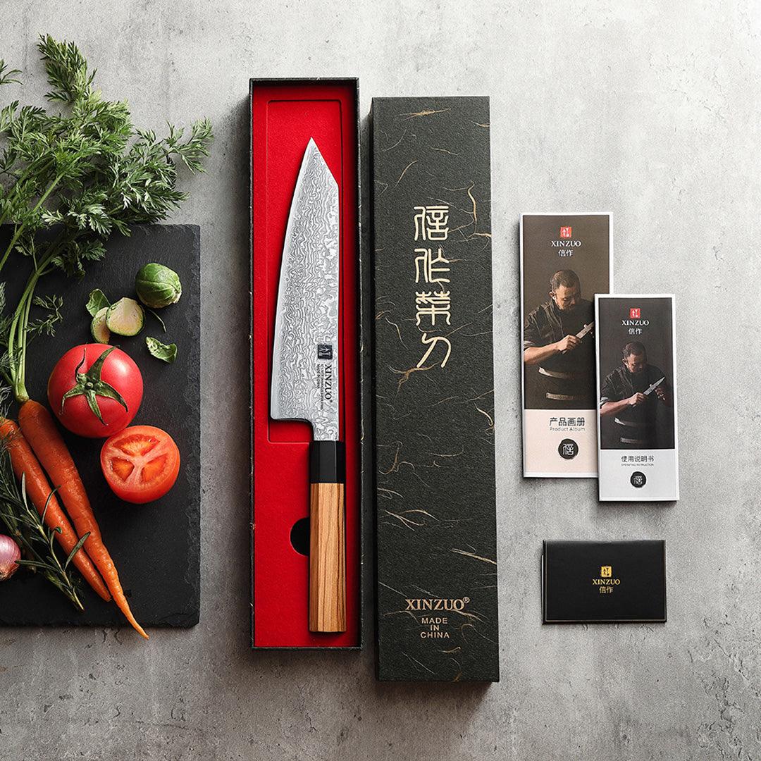 Xinzuo Zhen Series 67 Layer Damascus Japanese Bunka Knife with