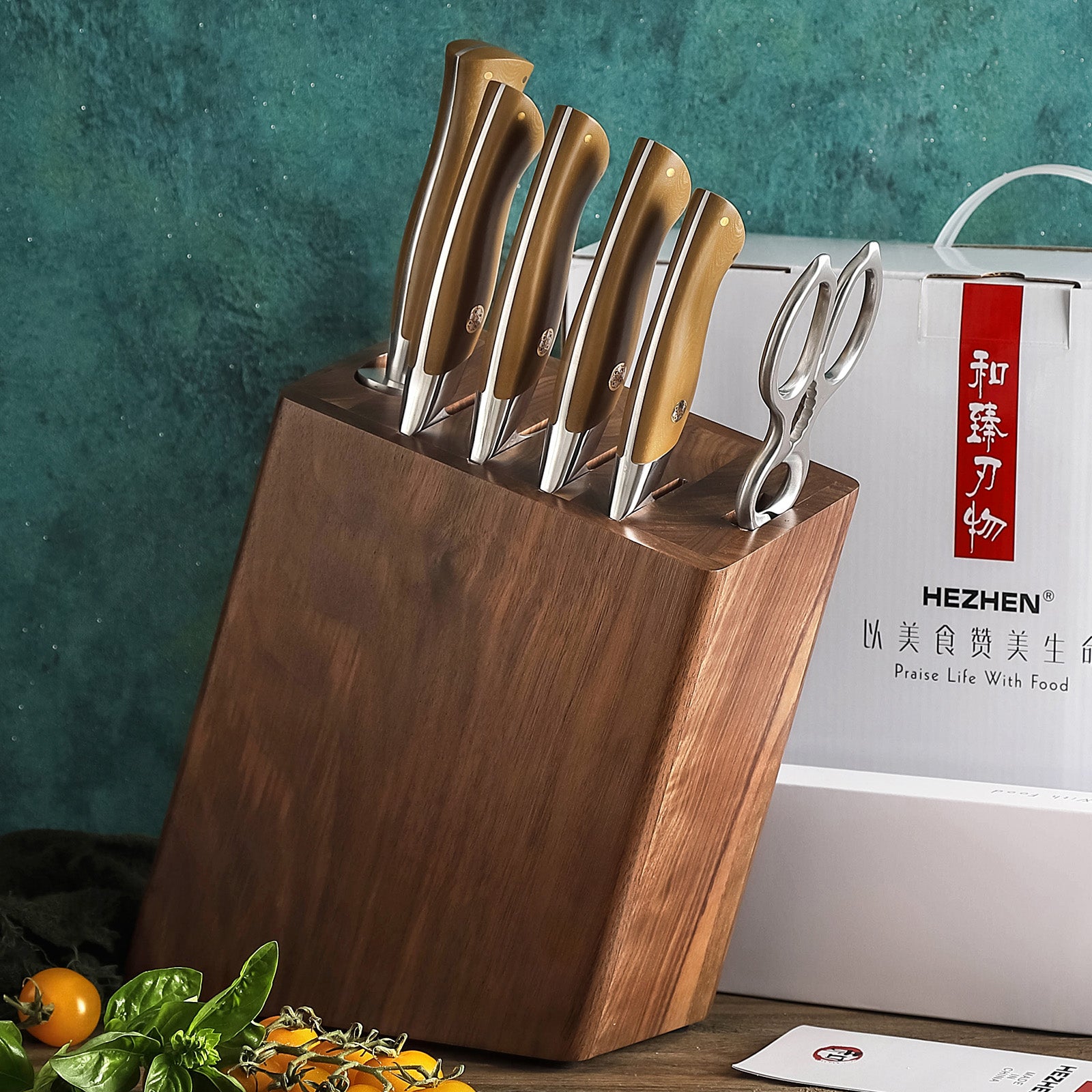 Hezhen B38L 7-Piece Knife + Tool Set — Bone Chopper + Cleaver +