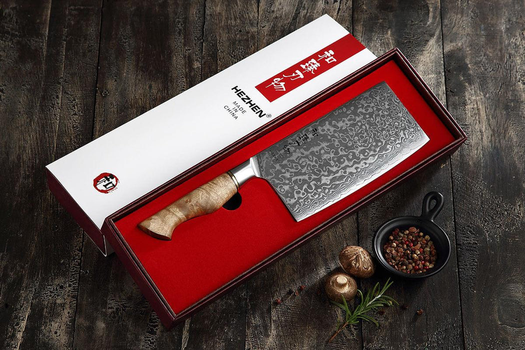 Hezhen B30 Professional Japanese 67-Layer  Damascus Steel gift box