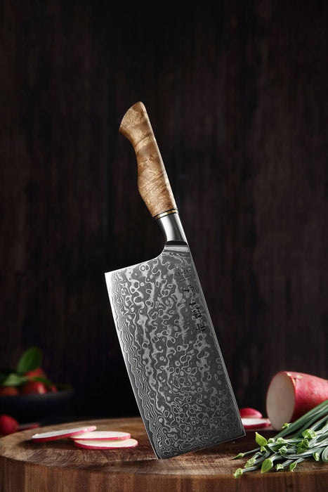 Hezhen B30 Cleaver Japanese 67-layer  High Carbon Damascus Steel Cleaver Knife