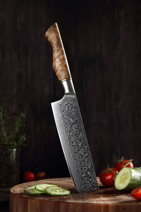 Hezhen B30 Japanese 67-Layer Damascus Steel Nakiri Knife