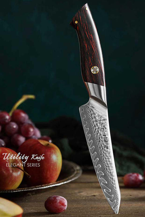 HEZHEN B38 73 Layer Damascus Utility Knife
