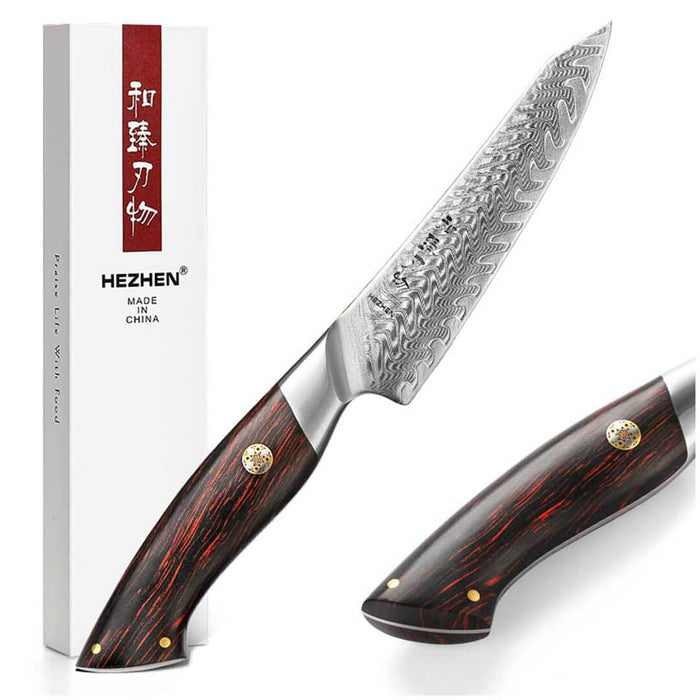 HEZHEN B38 73 Layer Damascus Utility Knife 7