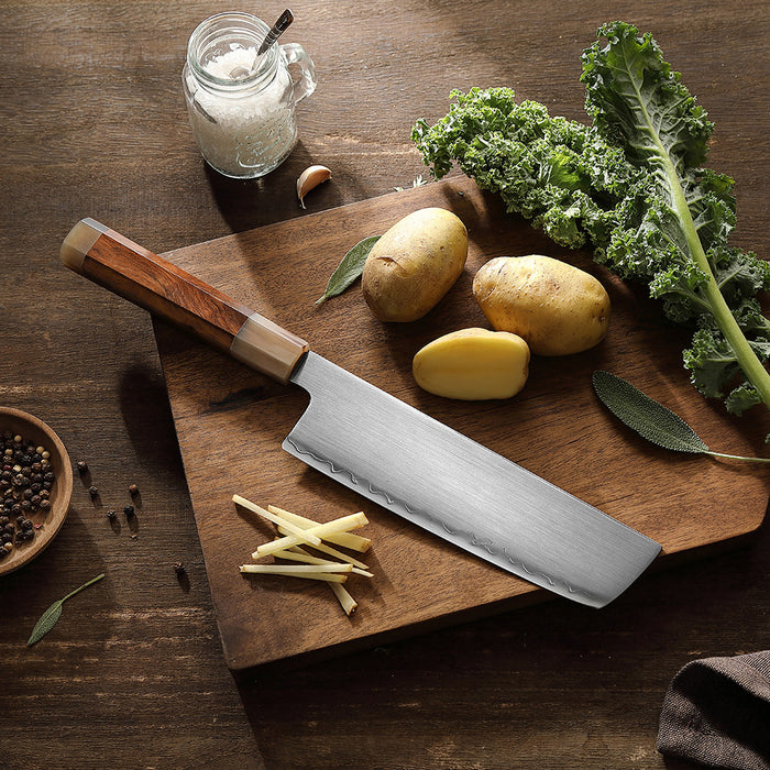 Xinzuo Japanese ZDP-189 Steel Nakiri Knife High-End Desert Ironwood Handle & Wooden Box