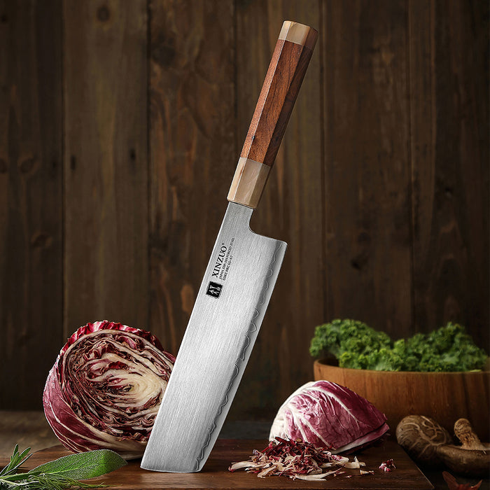 Xinzuo Japanese ZDP-189 Steel Nakiri Knife High-End Desert Ironwood Handle & Wooden Box