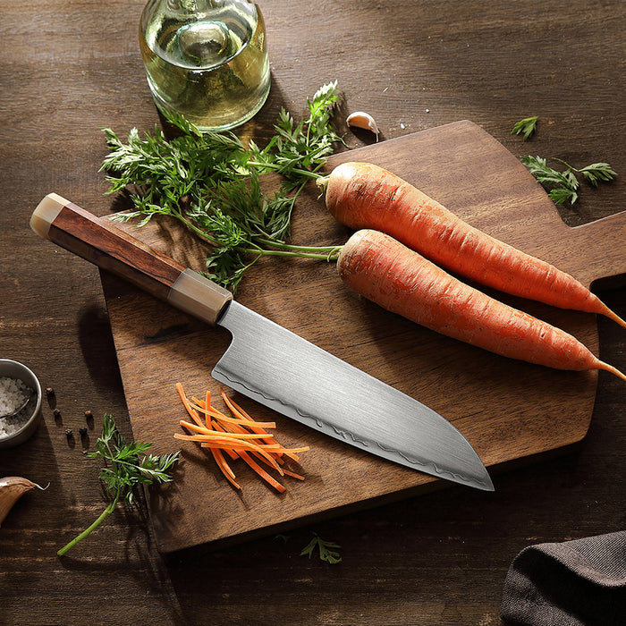 Xinzuo Japanese ZDP-189 Steel Santoku Knife High-End Desert Ironwood Handle & Wooden Box