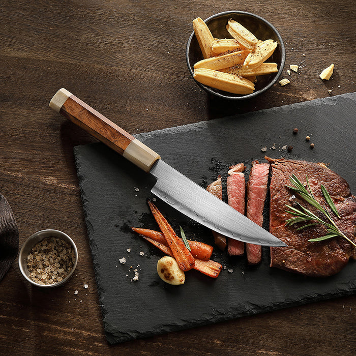 Xinzuo Japanese ZDP-189 Steel Steak Knife High-End Desert Ironwood Handle & Wooden Box